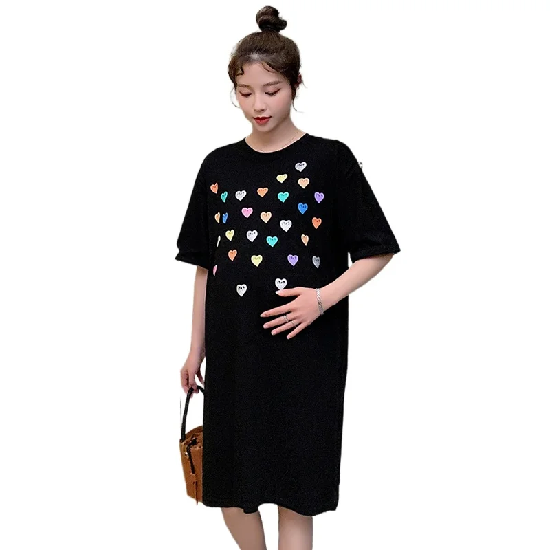 

Women Maternity Half Sleeve Loose Dress for Daily Wearing or Baby Shower Premama Pregnant Dresses Colorful Vestido Robe Femme