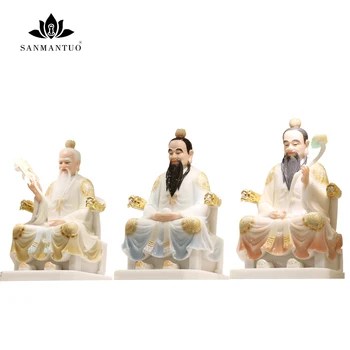 

Buddhist supplies White marble Taoist statue of Sanqing ancestor Taishang Laojun Moral Buddha statue