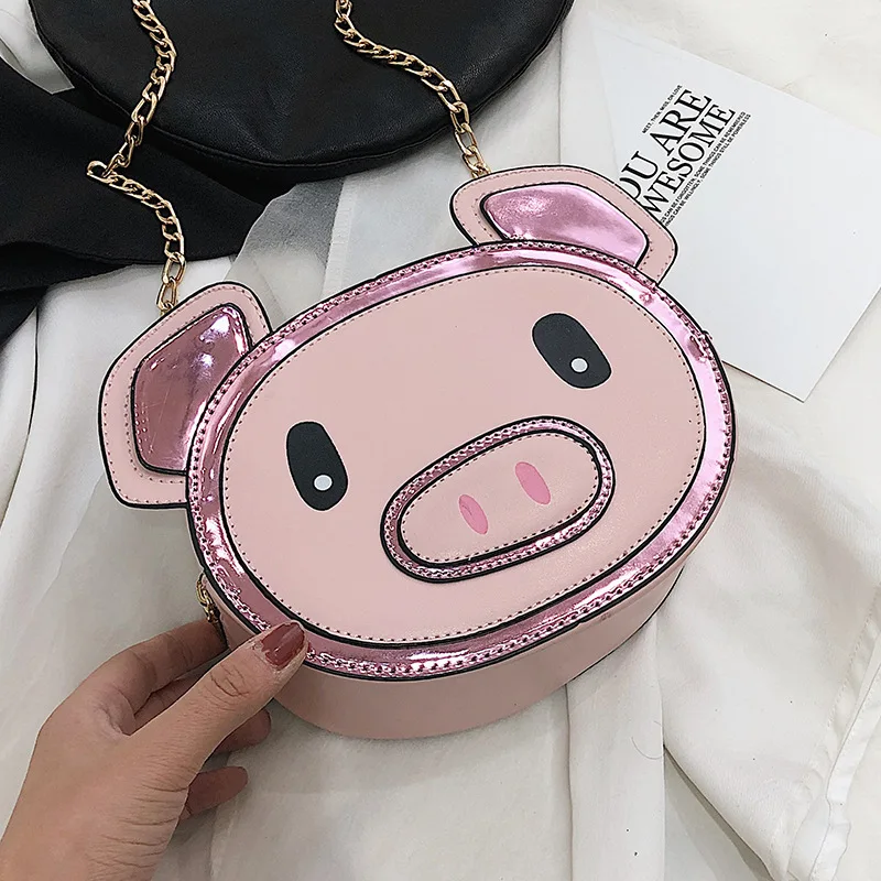 

8668ins Super Fire Bag Women's 2019 New Style Korean-style-Style Contrast Color Versatile Chain Shoulder Pig Small