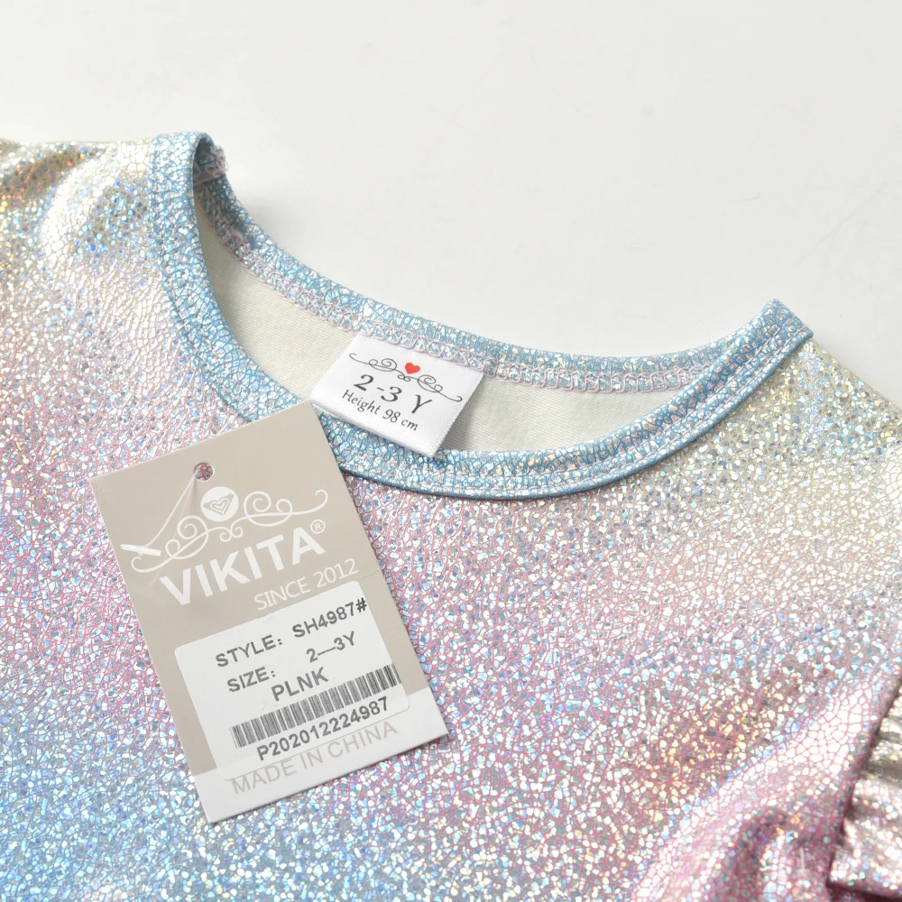 VIKITA Kids Princess Dress for Girls Elegant Pageant Wedding Party Birthday Dress Shiny Sequins for Girl Summer Dresses