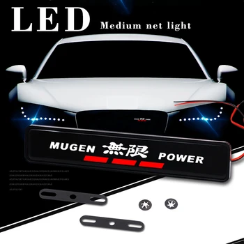 

New Styling Car Light Mugen DIY Front Grille Badge Emblem LED Light for HONDA Civic Accord S2000 CR-V Car lamp accessories