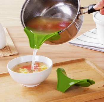 

Kitchen Creative Anti-spill Funnel Multi-function Silicone Slip On Pour Soup Spout Funnel for Pots Pans Bowls Jars Kitchen Tools