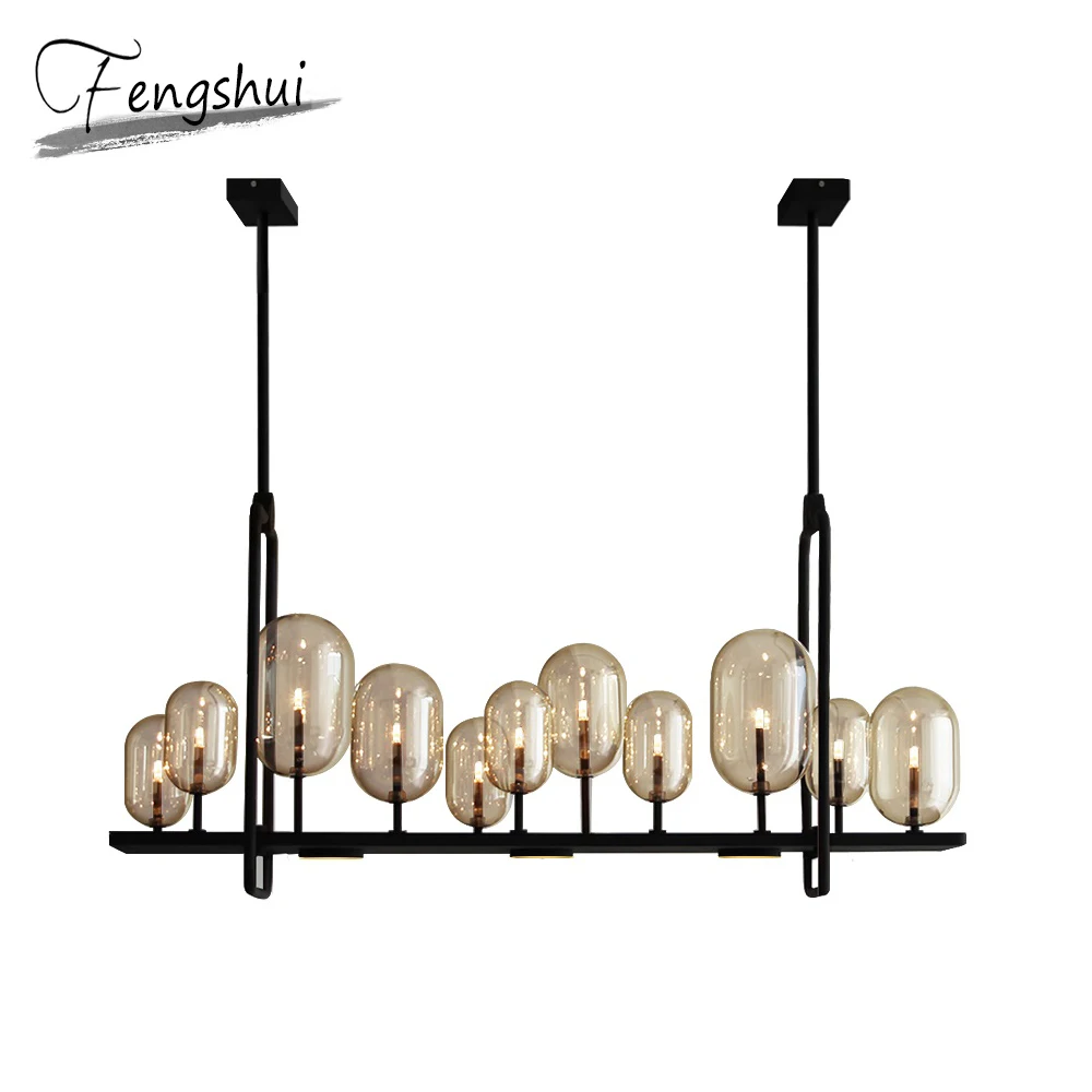 

Retro LED Pendant Lamps Industrial Restaurant Pendant Lights Lighting Glass Ball Hanging Lamps Living Room Kitchen Fixtures