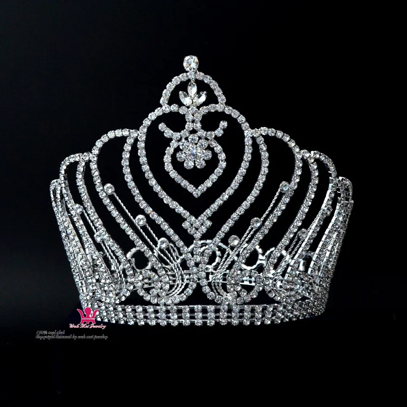 

Australia Rhinestone Big Round Crown Tiara Beauty Pageant Crown Full Round Hairstyle Fashion Jewelry Beauty Women Crown Hair Acc