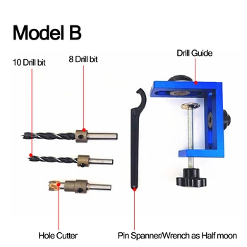 

Hot Three-in-one Drilling Locator Tool Kit Hole Puncher Hole Locator Hole Opener Woodworking Positioner Drilling Jig Tool