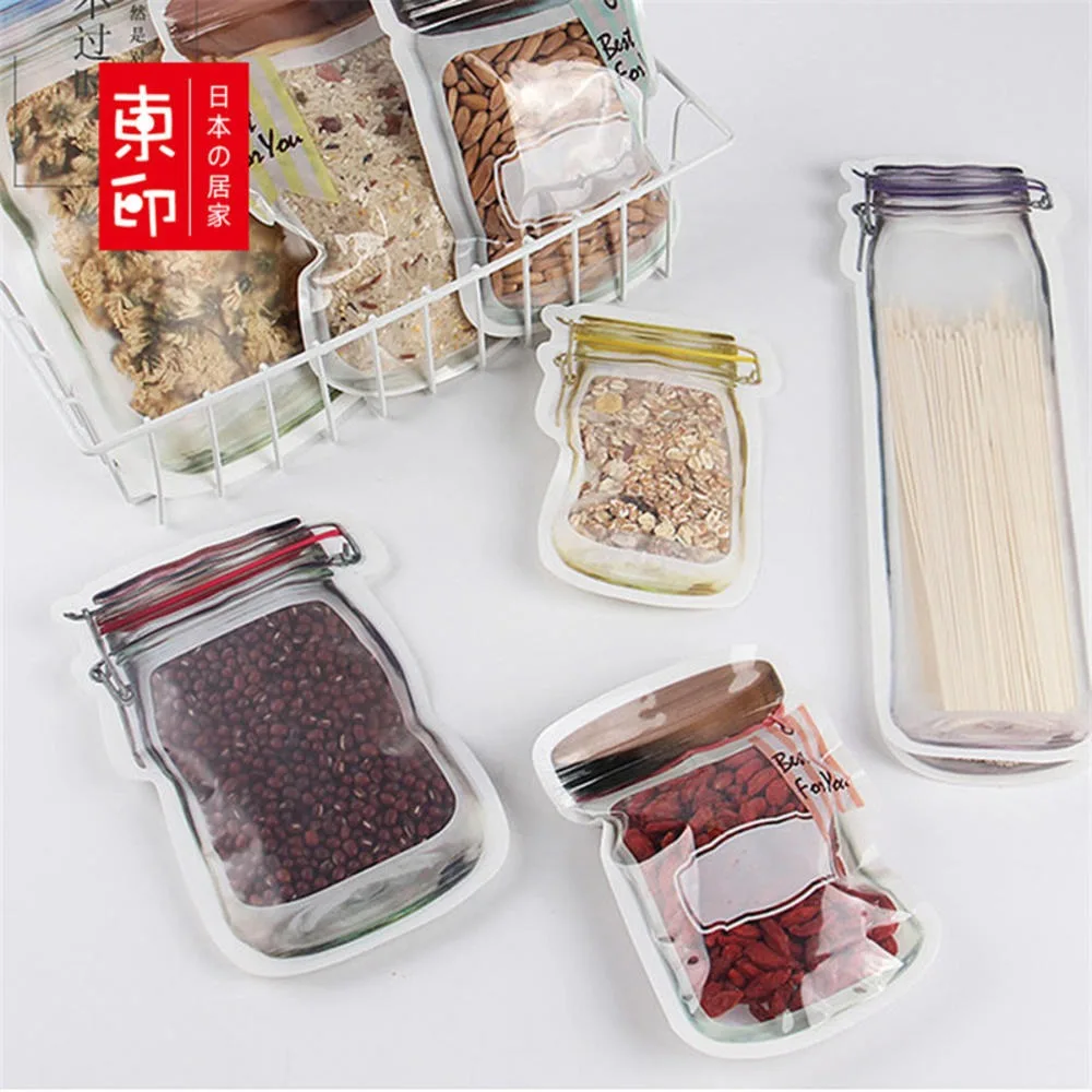 

2020 new hot7 styles 2pcs/3pcs/4pcs Travel Bottle Style Zip Storage Bag Transparent Baking Food Snack Tea Bag