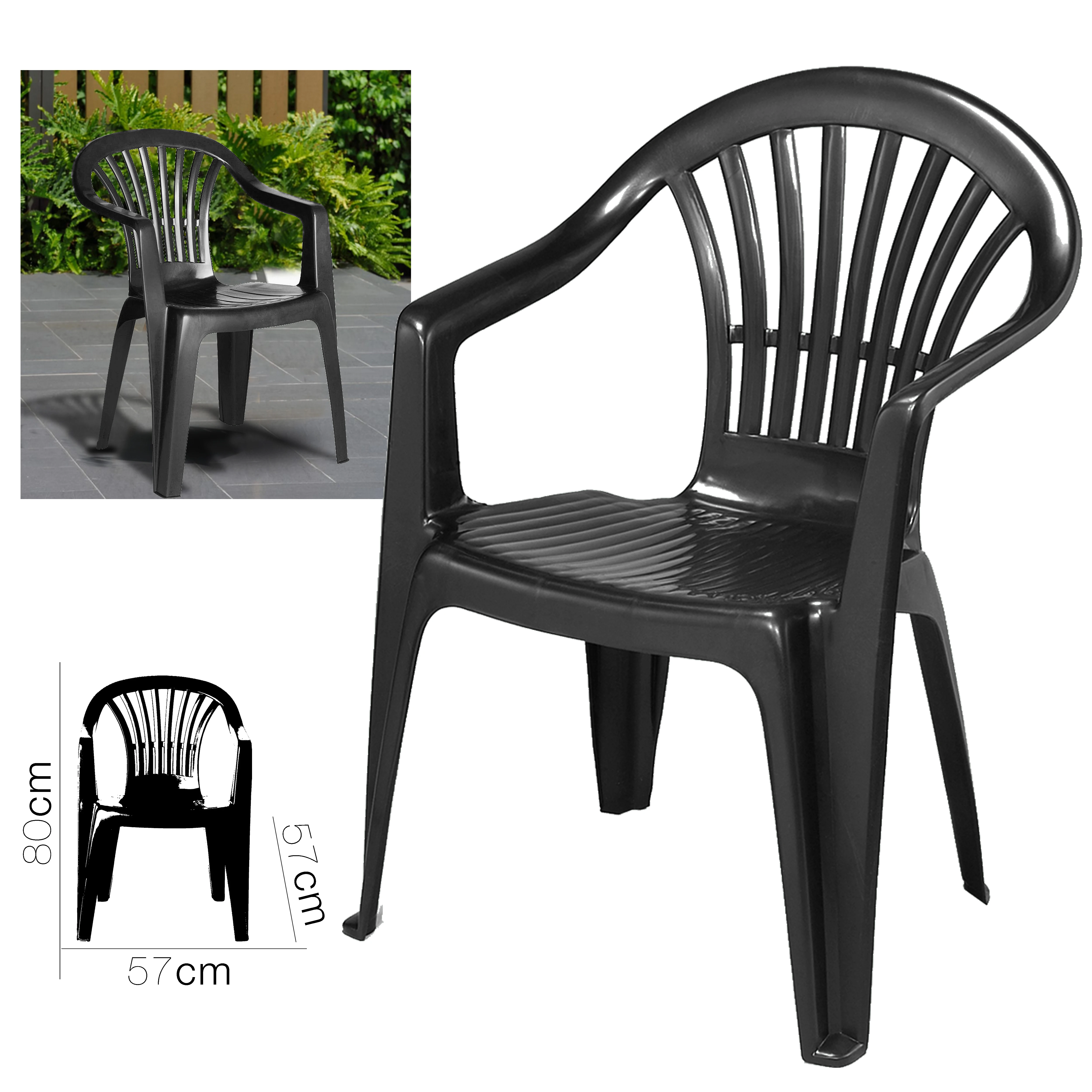 Anthracite ALTEA garden chair 57x57x80 | - AliExpress