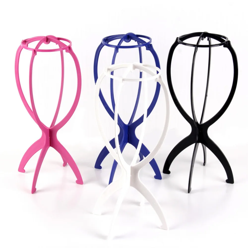 

1PC Colorful Ajustable Wig Stands Plastic Hat Display Wig Head Holders 18x36Cm Mannequin Head/Stand Portable Folding Wig Stand