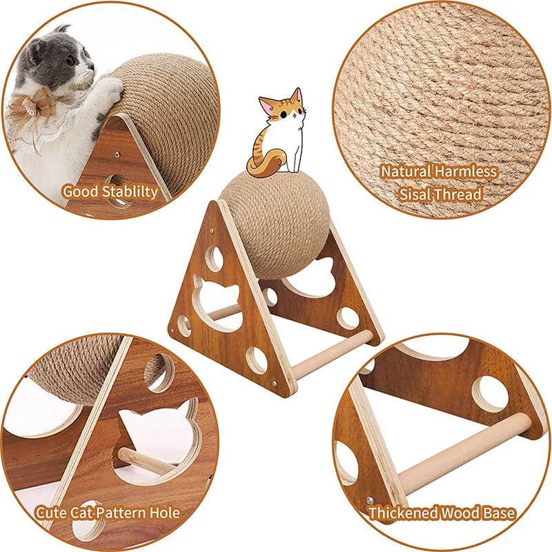 Cat Toy Interactive Cat Scratcher Board Kitten Sisal Rope Ball Scratch