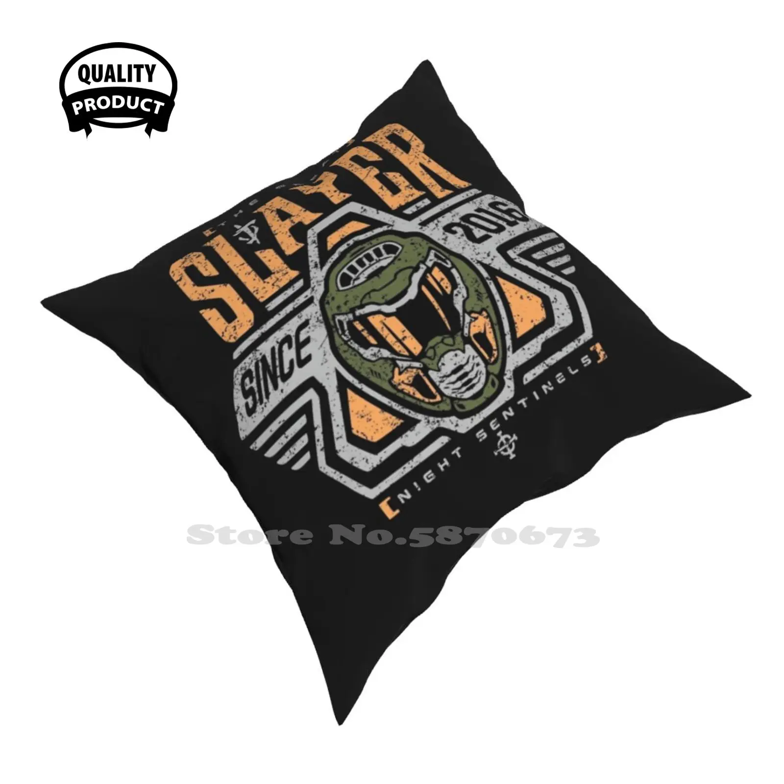 Space Slayer Fodera Per Cuscino Hug Federa Videogioco Gamer Gaming Fps Shooter Console Arcade Classic Demon Hell Marine Space