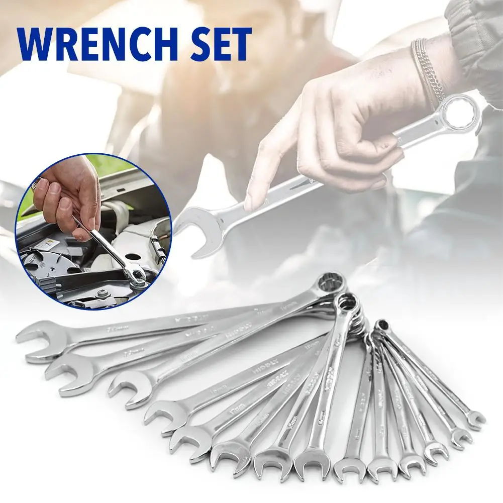 

Combination Wrench Set Double Open End Wrench Hardware Auto Repair Tool 10PCS 5.5*32mm/14PCS 8-24mm