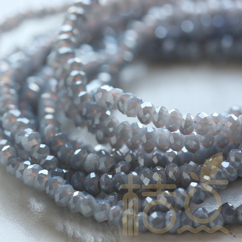 

BEAUCHAMP Tiny 2mm 190pcs Grey Color Crystal Beads Rondelle Faceted Choker Necklace Lariat Sewing Bow Knot Jewelry Accessories