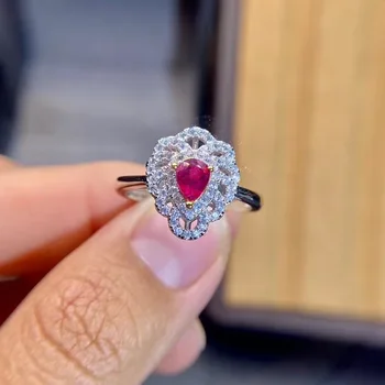 

Natural And Real Ruby Ring Gemstone Wedding Engagement Rings for Women Fine Jewelry Gift Wholesale