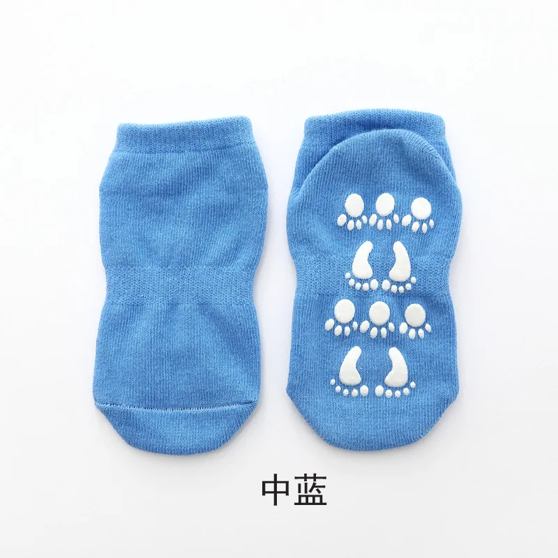 Осенне-зимние, весенне-летние дышащие нескользящие носки-тапочки носки для мальчиков и девочек домашние детские носки хлопковые короткие носки ярких цветов - Цвет: T190blue 2
