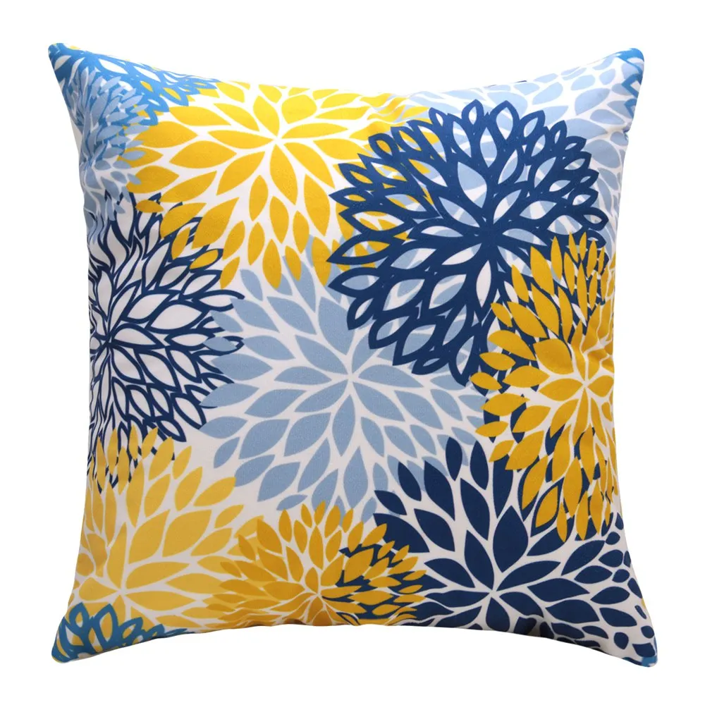 

1Pcs Geometric Pattern Blue Polyester Throw Pillow Cushion Cover Car Decor Home Decoration Sofa Decorative Pillowcase