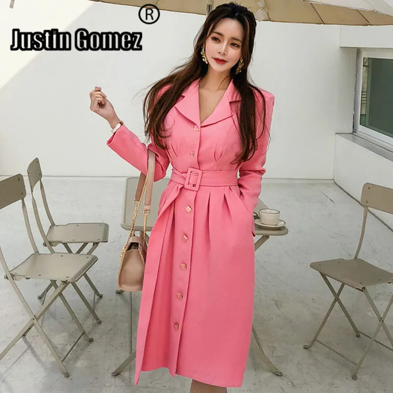 

Women's Double Breasted Blazer Dress Lapel Collar Elegant Long Sleeve OL Blazer Dress