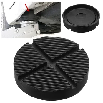

1XBlack Car Offroad Cross Slotted Frame Rail Floor Jack Rubber Pad Adapter