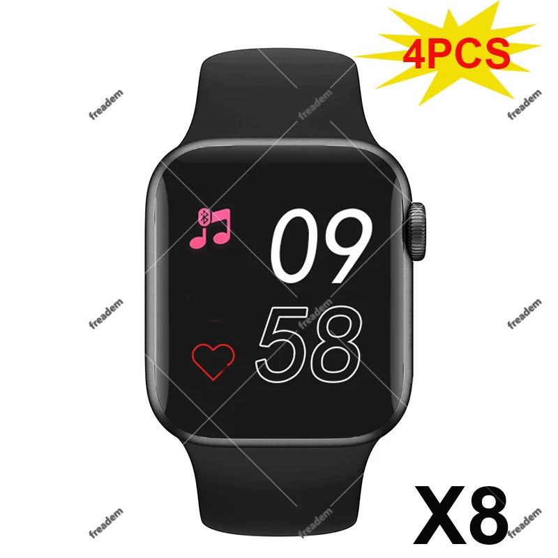 4pcs X8 Bluetooth Call Smartwatch Fitness Bracelet Heart Rate Monitor Smart Watch Men Sport Women for IOS Pk X7