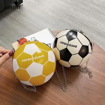 

Fashion PU Leather Football Shape Handbags Purses Women Chain Shoulder Crossbody Bag Girls Ladies Zipper Satchel Sling Bags