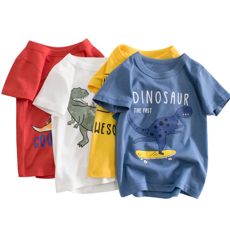 

2Pcs Sets Kids Shirts T-Shirt for Children's Girls Boys a Boy Shirt Child Kid's Dinosaur Kid Cotton Cartoon Tops Clothing