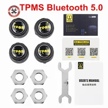 2021 mais novo orignal carro bluetooth 5.0/4.0 tpms monitor de alarme sistema sensor pressão dos pneus para andriod ios para a segurança do carro