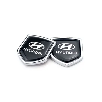 

For Hyundai I30 Tucson Solaris IX35 Sonata Encino Elantra Accent Car Decoration Emblem Decal Metal Side Sticker Shield Styling
