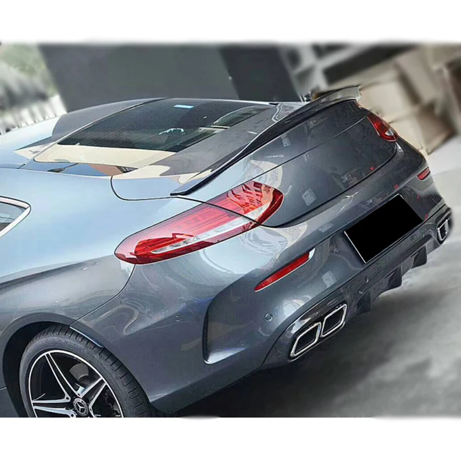 Для Mercedes Benz C205 C180 C200 C300 C43 C63 AMG Coupe 2014 2019 спойлер заднего багажника из углеродного
