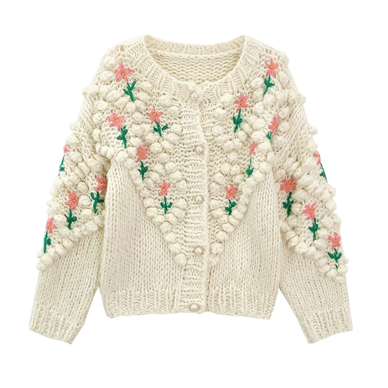 即納新品 女性の長袖ニットカーディガン ヴィンテージの花柄の衣服 韓国の女性のファッション 秋冬コート 21セーター 購入特典有り Www Carnavalkids Com