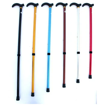 

Telescopic Walking Stick Cane Hiking Rubber Tips 6 Grade Alpenstock For Elderly Aluminium Body Climbing Equipment