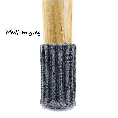 4pcs/Set Anti Slip Furniture Legs Mat For Chair Socks Bumper Damper Table Feet Rug Caps Felt Pads Knitting Protector Medium grey