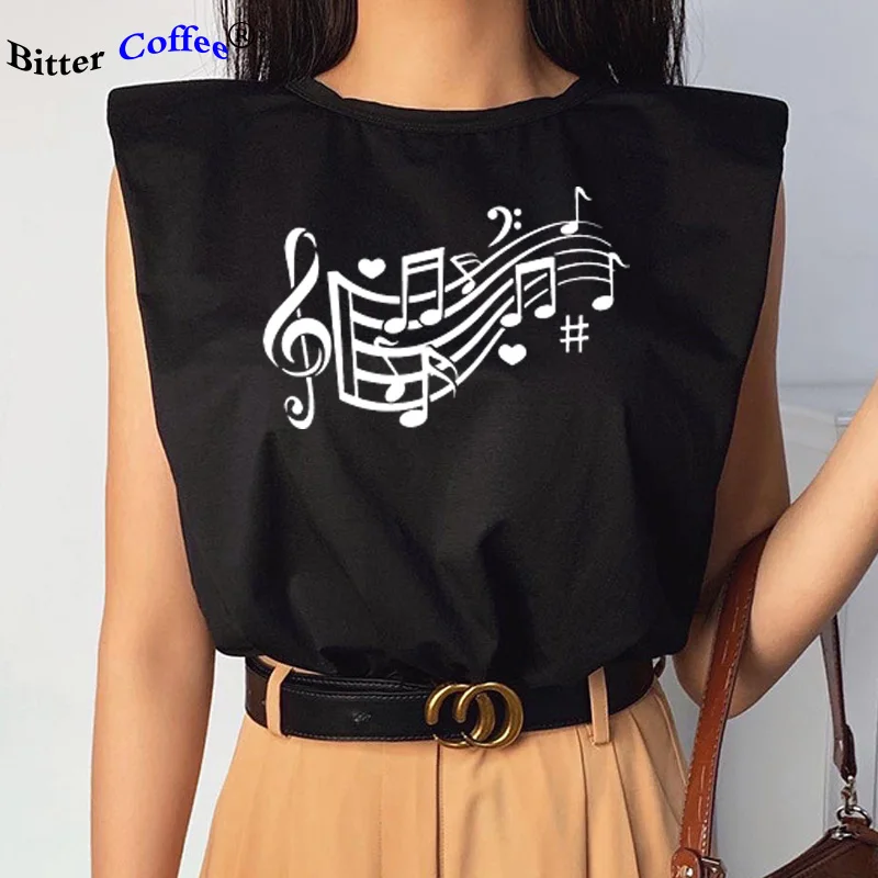 Новая футболка с надписью Music Note Hearts для женщин женская осенняя Femmes Милая без