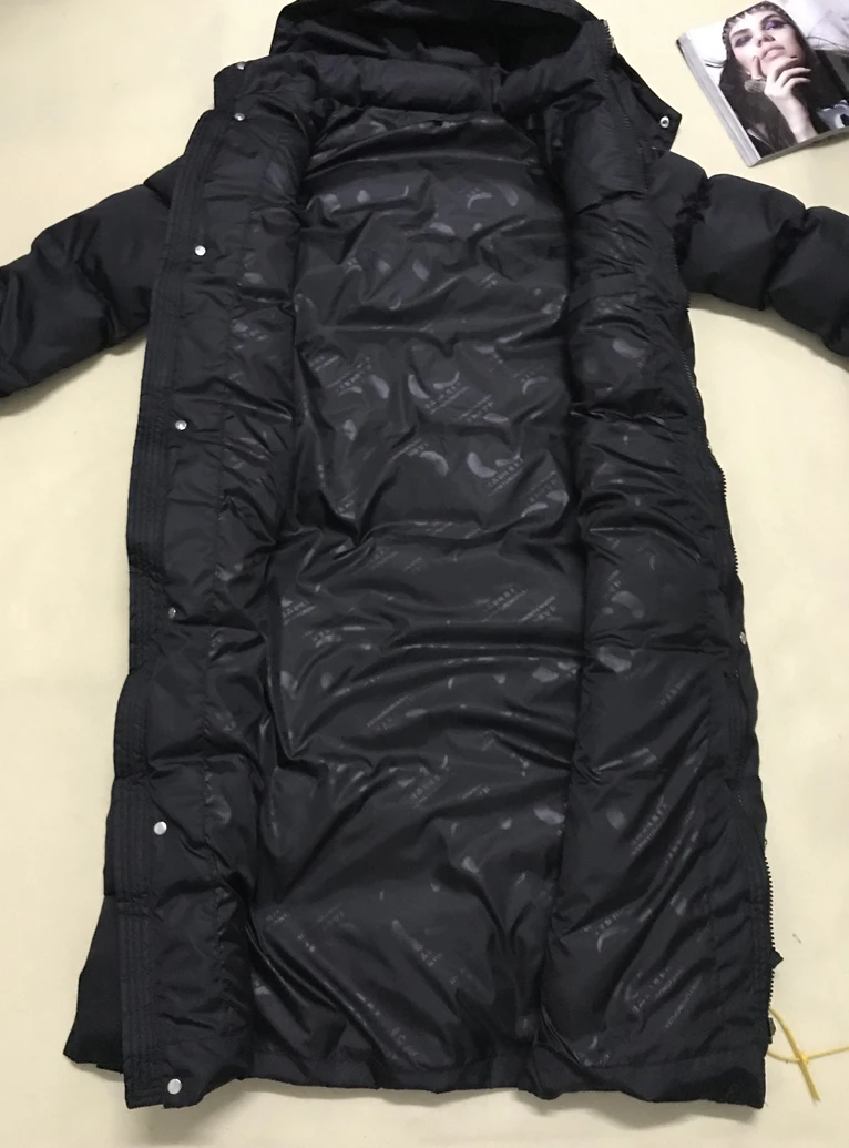 Длинная зимняя куртка парка с подолом Экстра Макси X-Long Женское пальто большого размера плюс женское пальто Верхняя одежда хлопковый пуховик с капюшоном