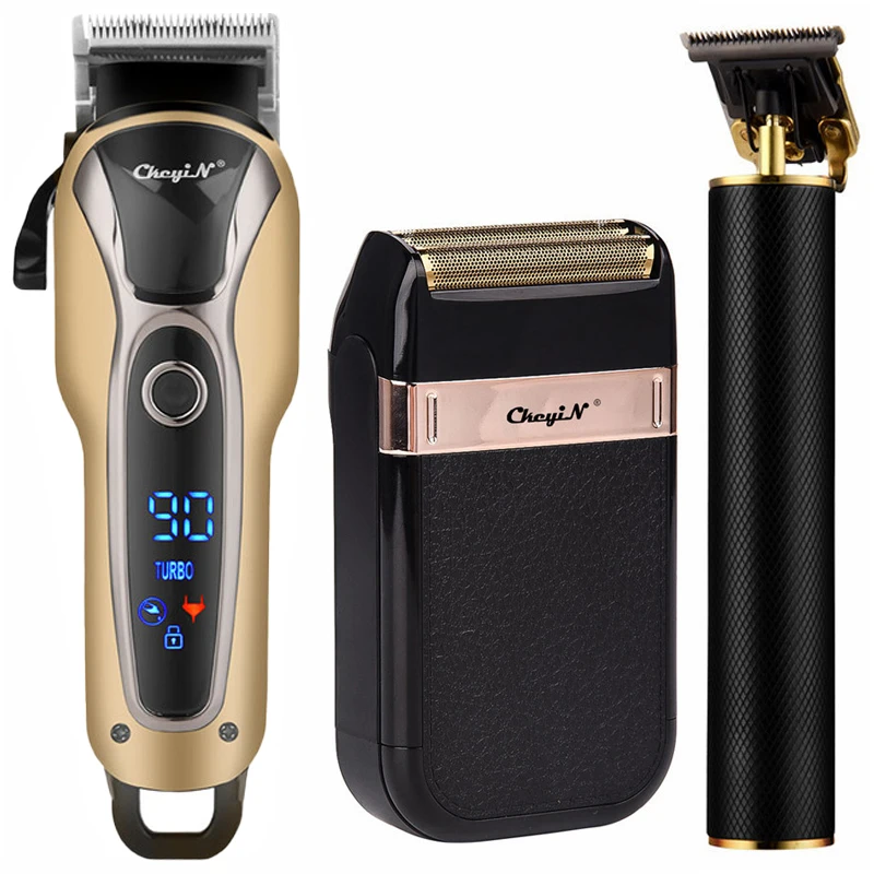 Professional Men's Grooming Kit Cordless Hair Trimmer Barber Hair Clipper T Blade Precision Carving Trimmer Reciprocating Shaver