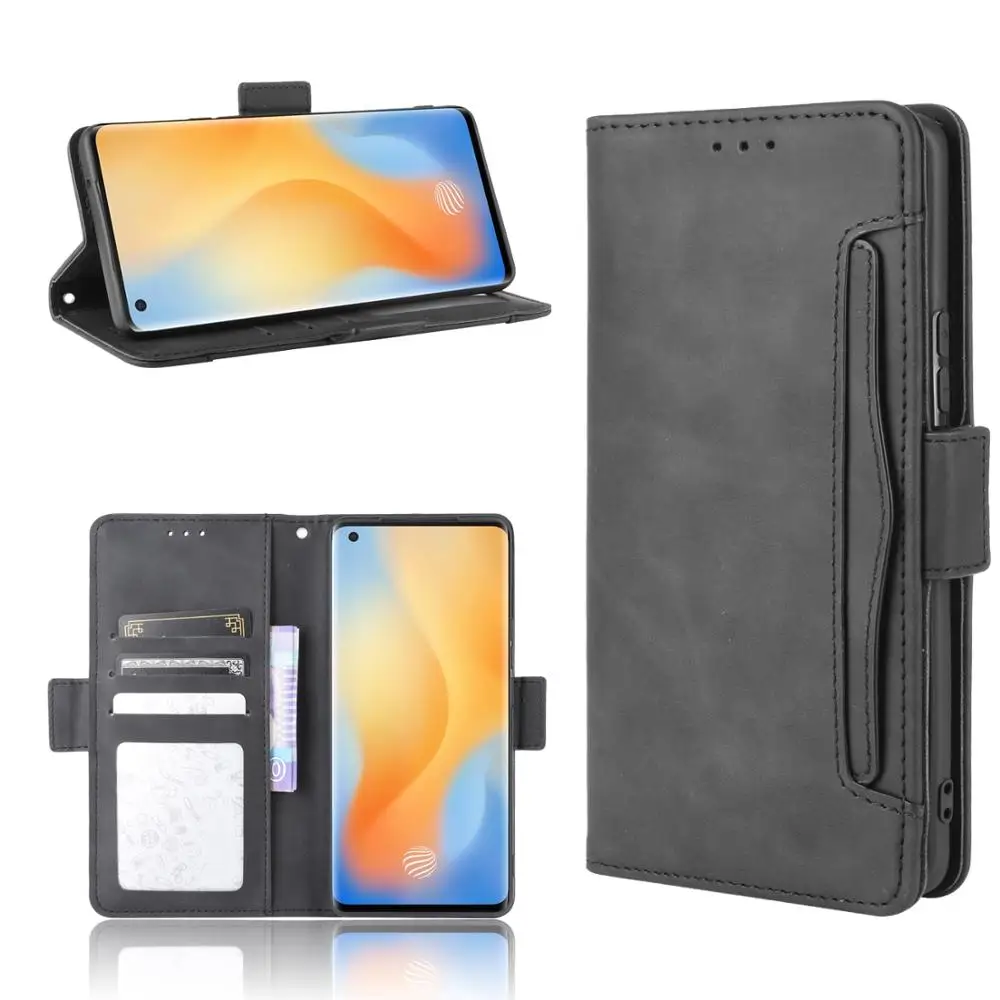 Per Vivo X50 Pro Premium Custodia Di Cuoio Del Raccoglitore Del Cuoio Di Vibrazione Multi-Slot Per Schede Della Copertura Per Vivo X50 Pro X50 X Caso 