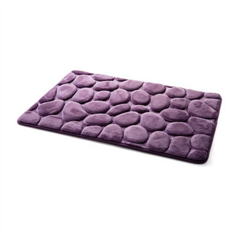 Style1-purple Sisher фланелевый коврик для ванной комнаты с эффектом памяти, коврик для гостиной, коврик для двери, комплект, туалет, 3D каменный узор, Нескользящие коврики для ванной, напольный Декор - Цвет: Style1-purple
