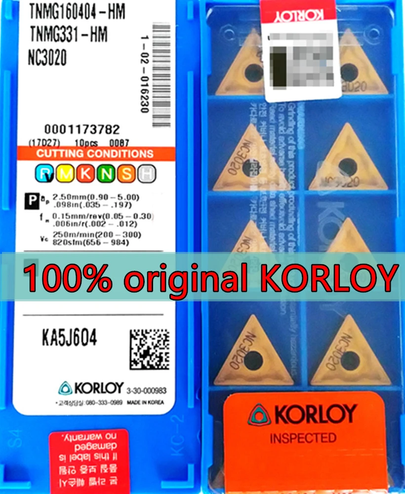 KORLOY TNMG160408-HM NC3020 Carbide Inserts CNC TOOL