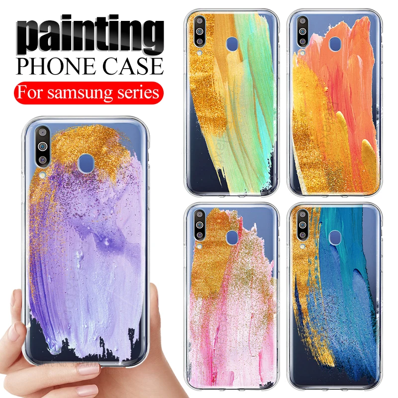 

paint phone Case For samsung galaxy s10 plus s10E a10 a20 a20E a30 a40 a50 a60 a70 m10 m20 m30 painted soft cover painting coque
