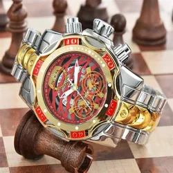 INVICTA Correa de reloj Original para hombre y mujer, reloj de pulsera de Metal con forma redonda, esfera grande, relojes de cuarzo clásicos de lujo para pareja