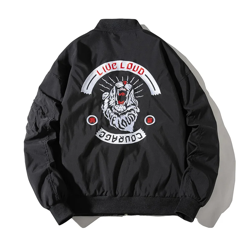 Bomber Jacket Men Embroidery Pilot Retro Punk Hip Hop Autumn Youth Streetwear High Street Hipster Winter | Мужская одежда