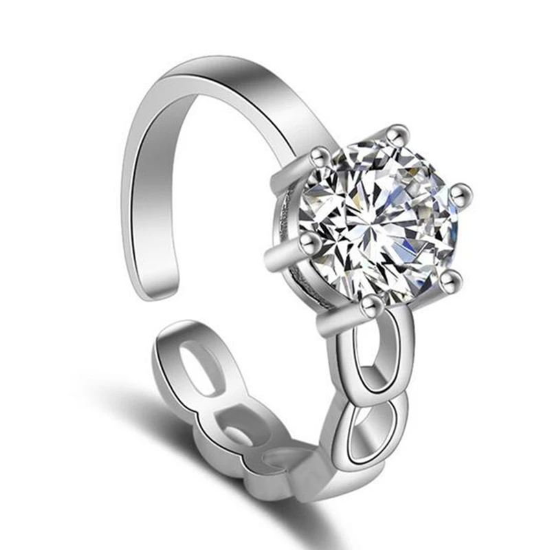 RG57 Pattern ring OMHXZJ простой цветок Мода переплетенный любовь OL подарок стерлингового серебра 925 пробы женское кольцо с изменяющимся размером RG41 - Цвет камня: RG57 Pattern ring