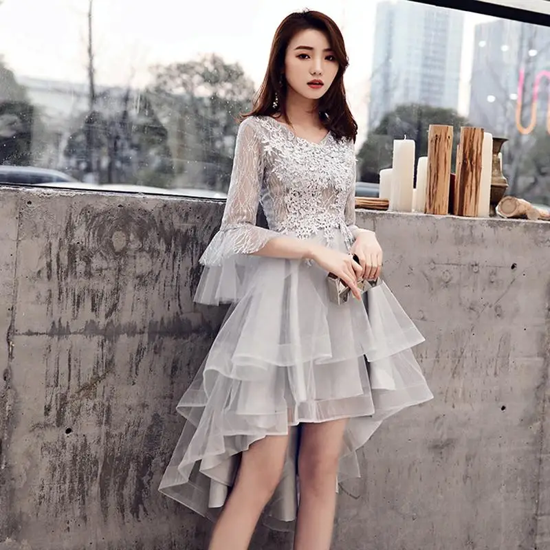 Женское сексуальное китайское платье на тонких бретельках, с кисточками, Cheongsam, серебряное, с блестками, Qipao, элегантное платье De Soiree, Мини вечернее платье - Цвет: Grey