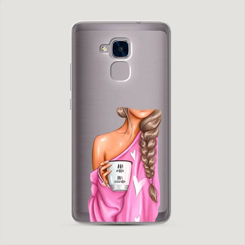 Чехол Силиконовый для Honor 5C Coffee every day защитный тонкий мягкий чехол-накладка с
