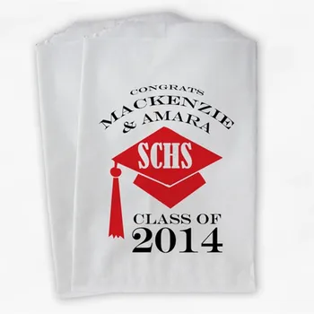 

Customized graduation cap personalized candy buffet bag - various colors of graduate party gift bag, color for school color Bags
