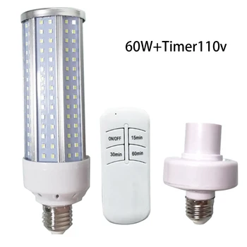 

E27 LED UV Disinfection Lamp Hotel Germicidal Light Deodor Air Cleaning Home Office 60W Sterilizer Corn Bulb Timing Mites Killer