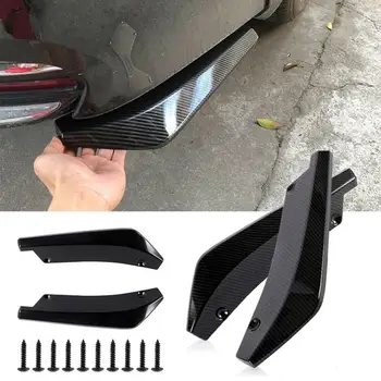 

Durable 2Pcs Universal Car Parts Exterior Parts Rear Bumper Lip Diffuser Splitter Spoiler Scratch Protector Auto Replacement