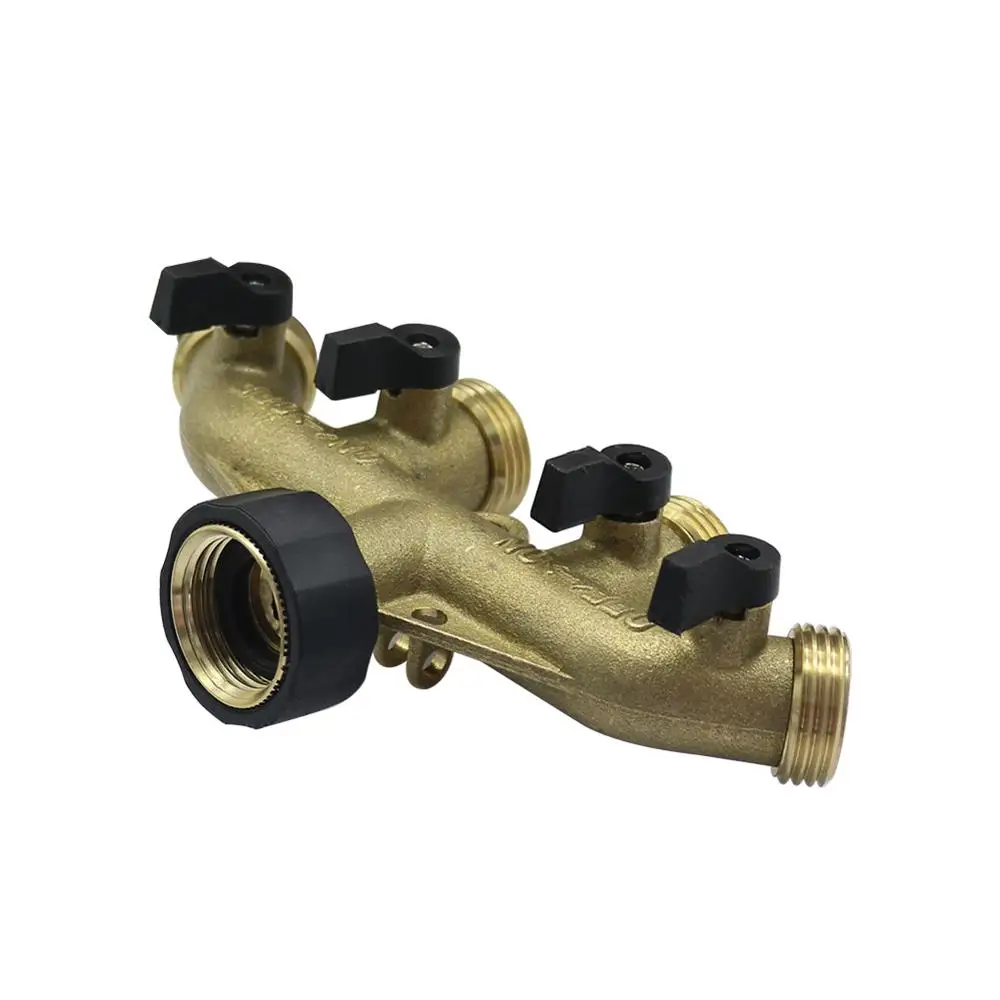 

3/4" Thread Brass American/European Valved 4-way splitters Garden Irrigation Watering Fittings Water Faucet Connectors