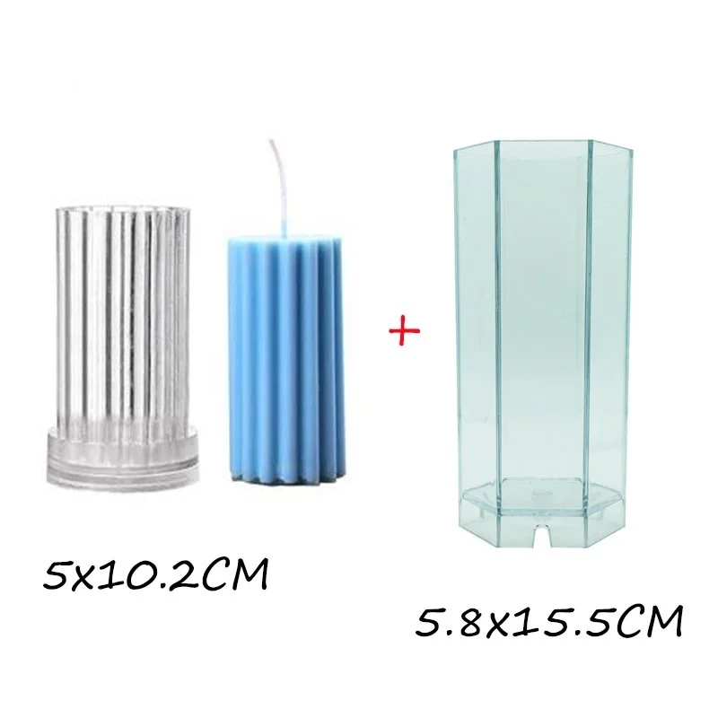MILIVIXAY упаковка из 2 пластиковых свечей для изготовления свечей, колонна/цилиндр/Шестигранник/Спиральная форма, принадлежности для изготовления свечей, ремесла - Цвет: Pillar and Hexagon