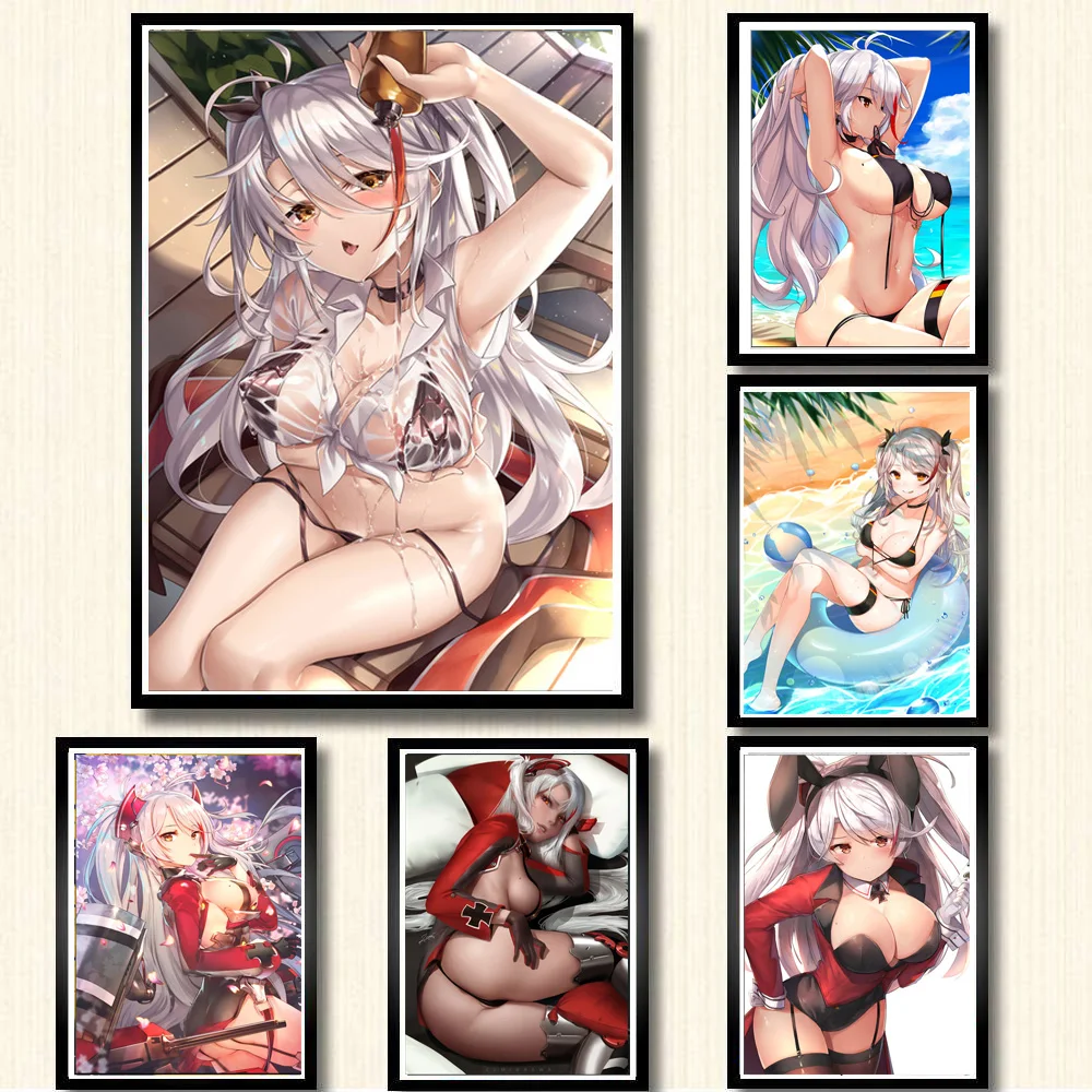 Холст рисунок "Север" Wall Art Azur Lane Prinz Eugen с проектом аниме HD эротический постер модульная фотографии модульный Декор для дома без рамки