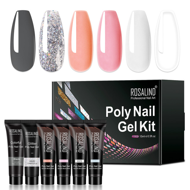 Poly Nail Gel Polish Kit Set For Nail Extension Builder Nail Gel Varnishes Poly Set For UV LED Manicure Base Top