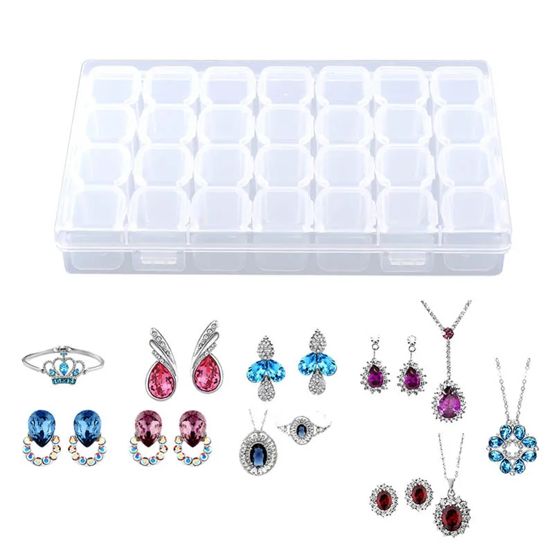 

Cross-border spot 130g28 grid storage box mini finishing independent compartment medicine box storage box